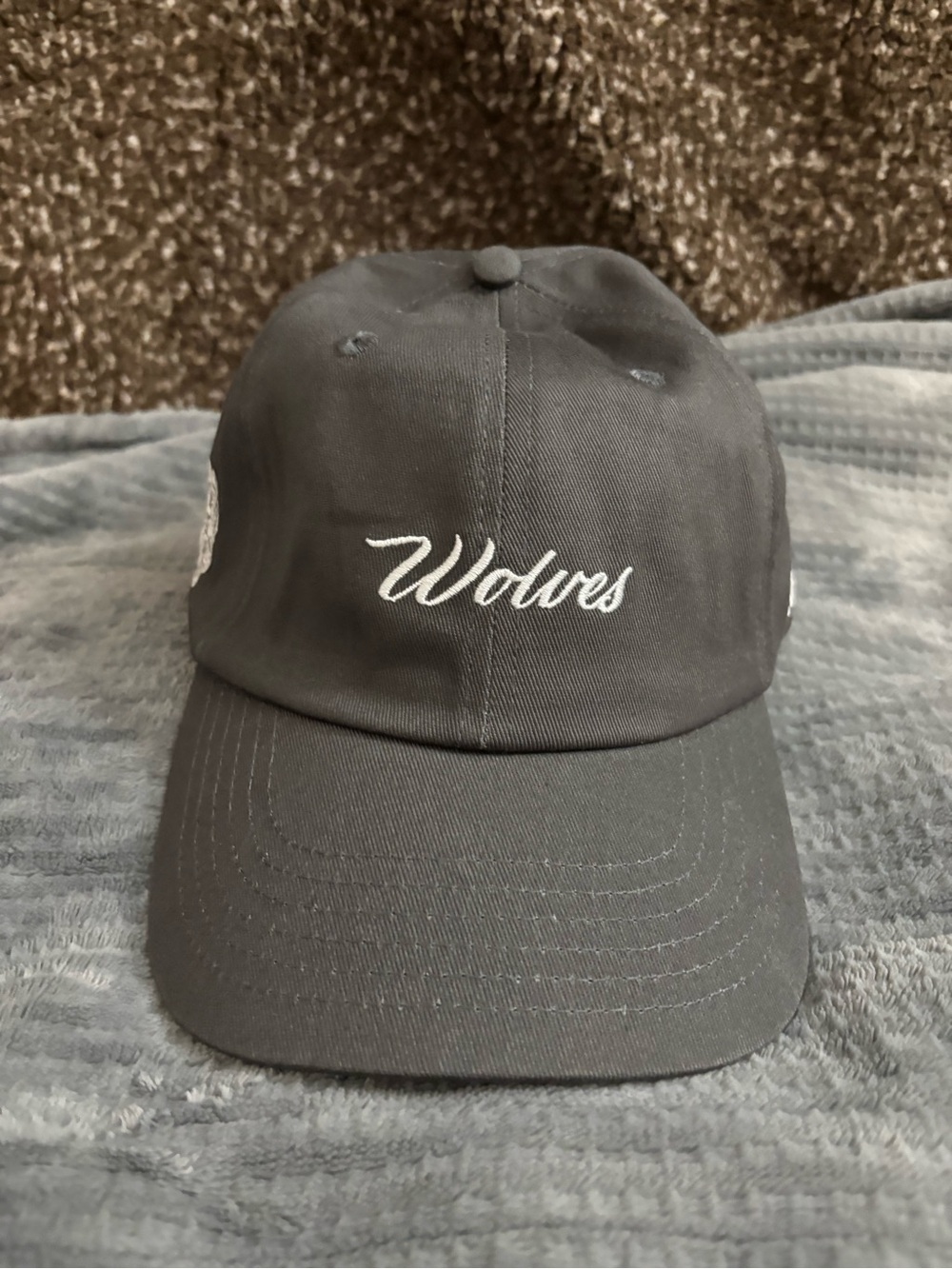 Womens Darc Sport Grey Baseball Cap with White Wolves Embroidery